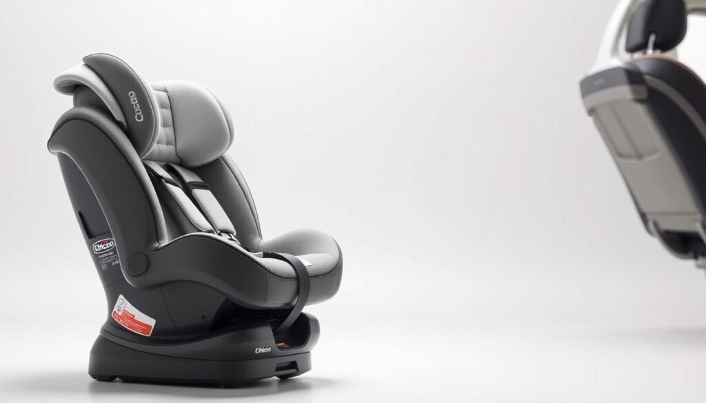 A high-resolution close-up shot of an infant car seat, showcasing its key safety features in a well-lit, clean, and clinical setting. The seat is positioned on a white backdrop, allowing the details to stand out. Prominent features include the adjustable headrest, five-point harness system, energy-absorbing foam, and sturdy base. The image conveys a sense of reliability, practicality, and dedication to infant safety, reflecting the technical and functional nature of the Chicco Bravo Trio Travel System. A high-resolution close-up shot of an infant car seat, showcasing its key safety features in a well-lit, clean, and clinical setting. The seat is positioned on a white backdrop, allowing the details to stand out. Prominent features include the adjustable headrest, five-point harness system, energy-absorbing foam, and sturdy base. The image conveys a sense of reliability, practicality, and dedication to infant safety, reflecting the technical and functional nature of the Chicco Bravo Trio Travel System.