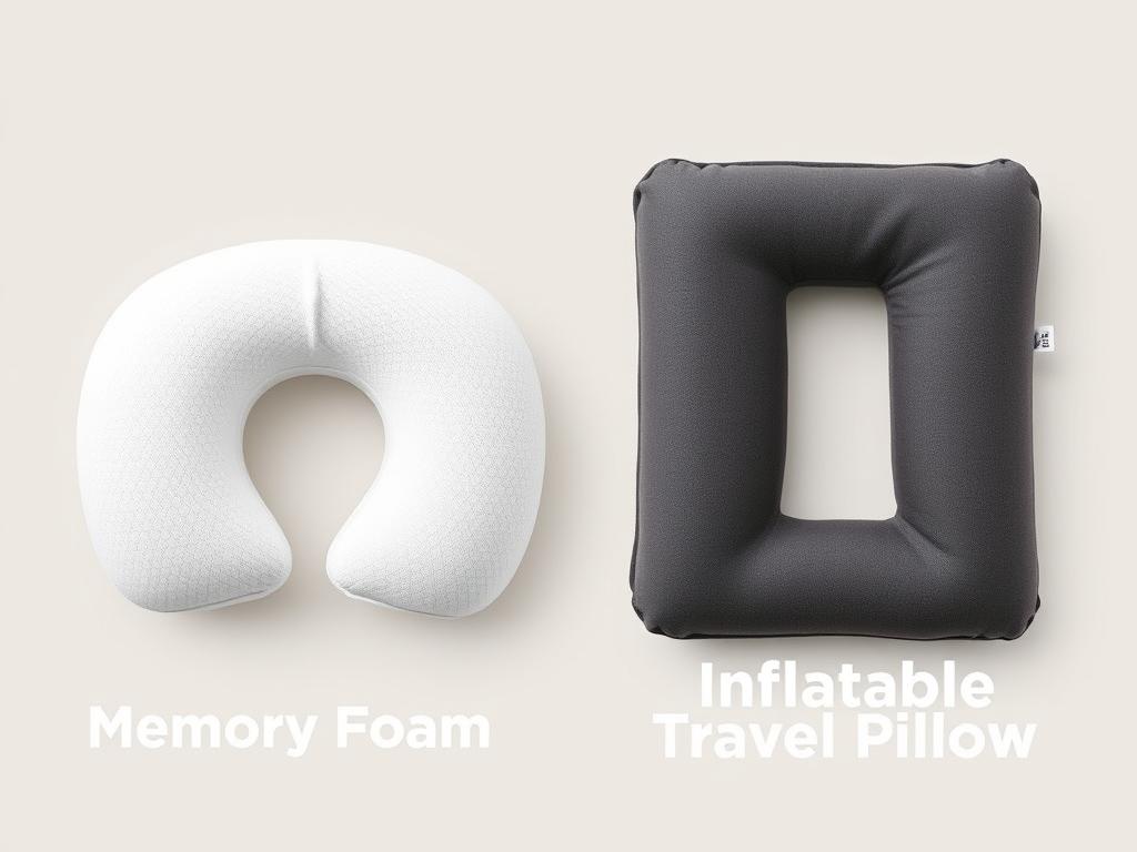 Comparison of memory foam and inflatable travel pillows