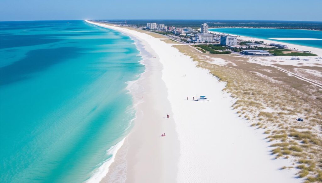Crystal clear waters at Mexico Beach, Florida - one of the pristine hidden beach towns USA Crystal clear waters at Mexico Beach, Florida - one of the pristine hidden beach towns USA