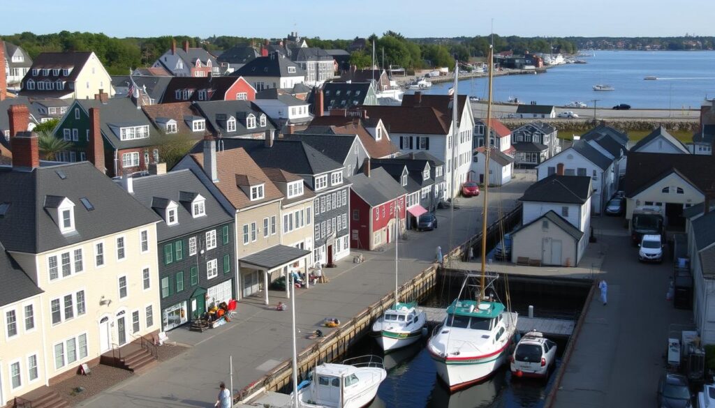 Historic fishing village of Stonington, Connecticut - a charming hidden beach town USA Historic fishing village of Stonington, Connecticut - a charming hidden beach town USA