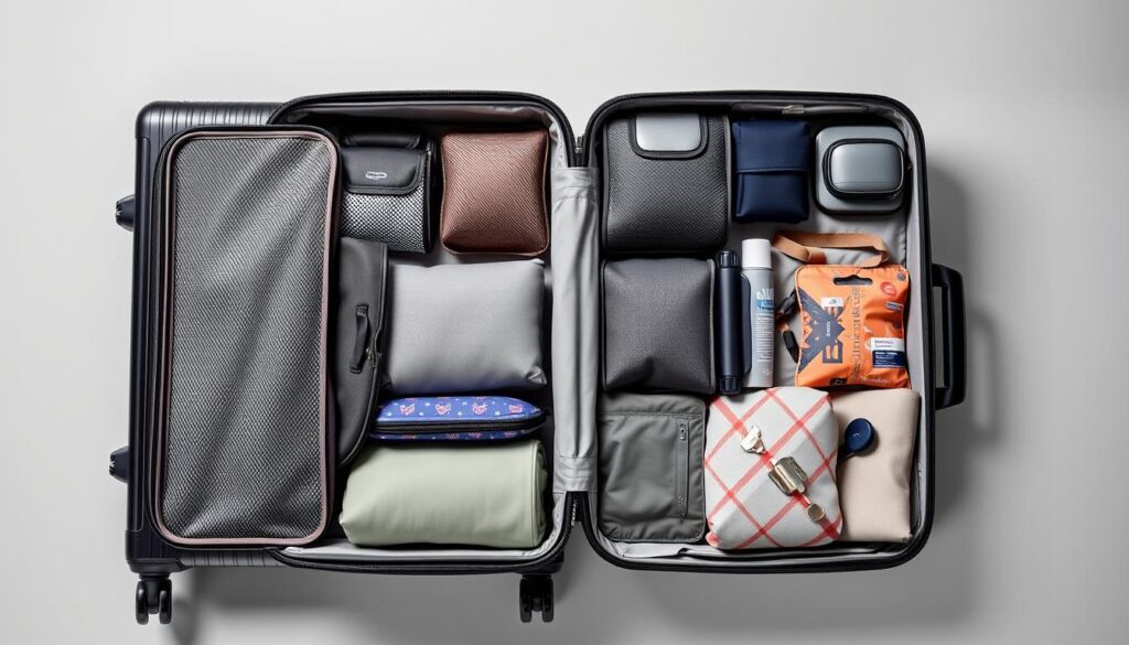 Premium carry-on luggage with smart organization features
