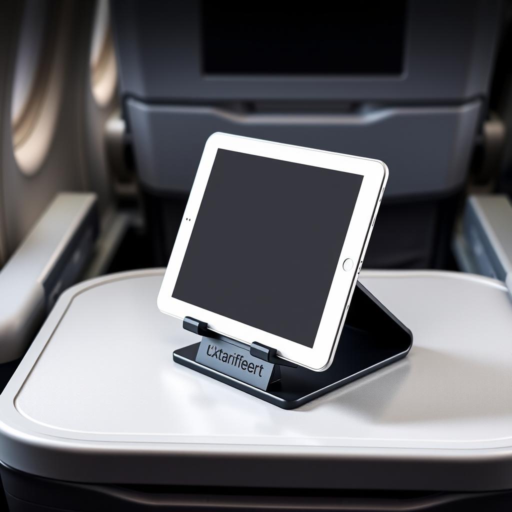 Tablet stand for airplane tray tables Tablet stand for airplane tray tables