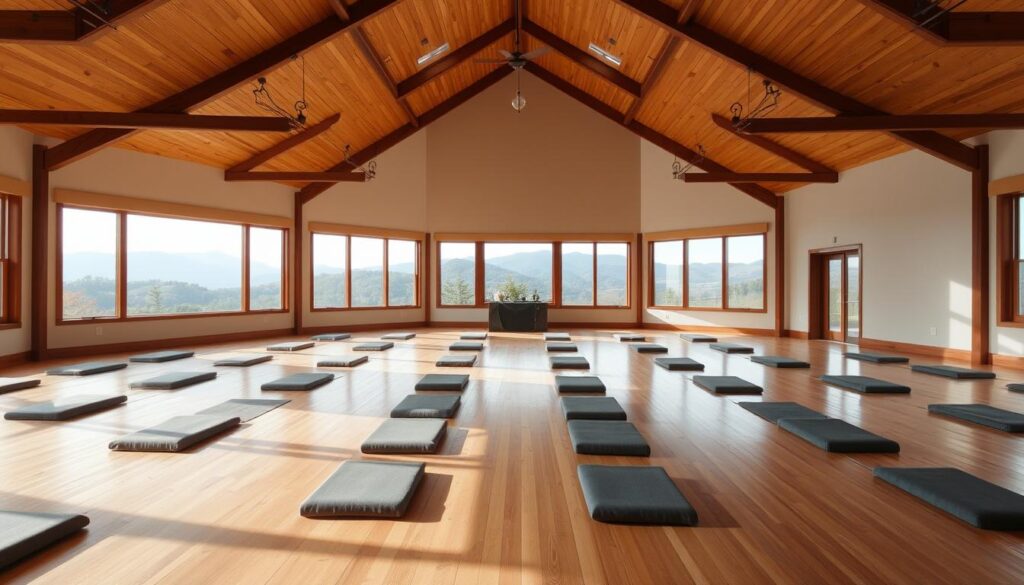 The Art of Living Retreat Center meditation hall in North Carolina The Art of Living Retreat Center meditation hall in North Carolina