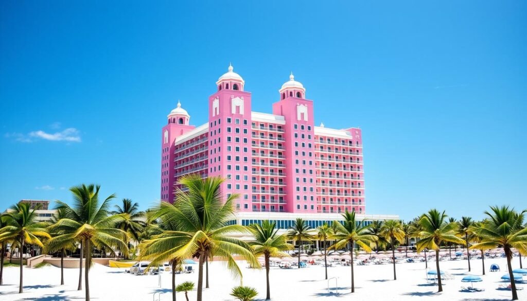 The Don CeSar pink facade and beachfront in St. Pete Beach The Don CeSar pink facade and beachfront in St. Pete Beach