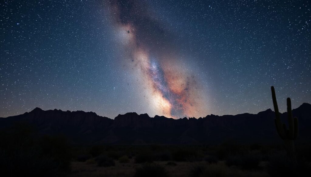 Big Bend National Park stargazing with desert landscape and Milky Way Big Bend National Park stargazing with desert landscape and Milky Way