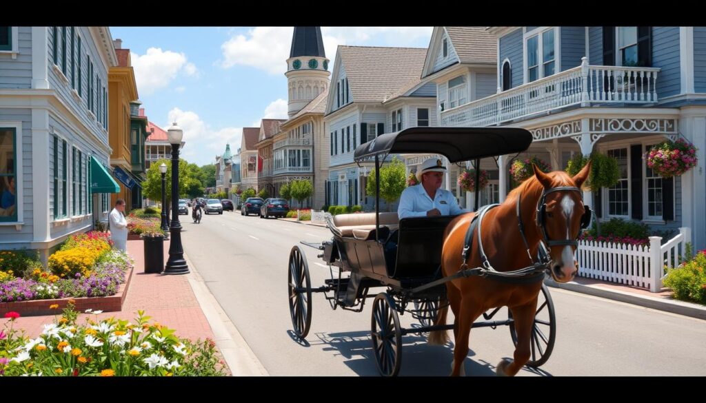 Horse-drawn carriage on Mackinac Island, showcasing why it's among the best USA islands for unique experiences Horse-drawn carriage on Mackinac Island, showcasing why it's among the best USA islands for unique experiences